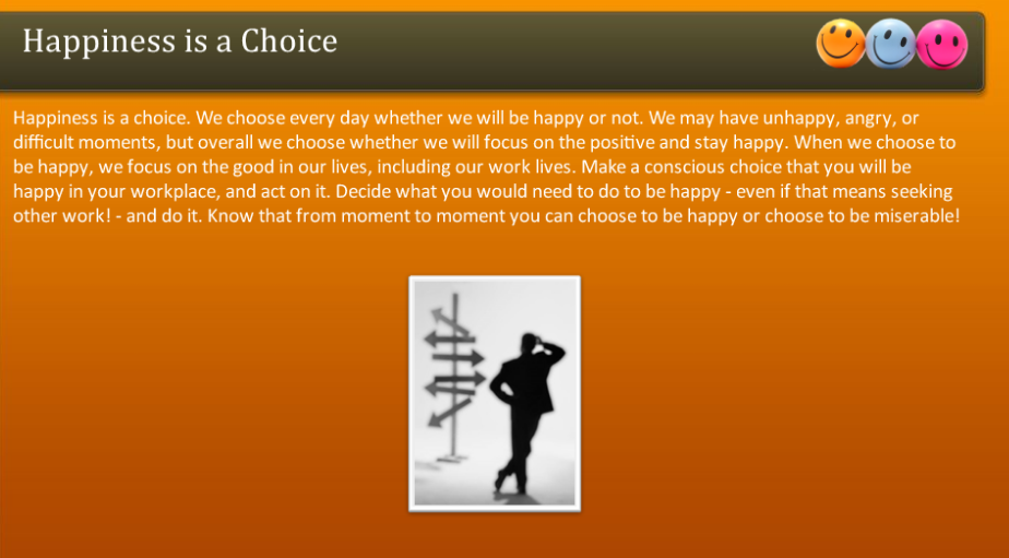 happiness is always a choice essay